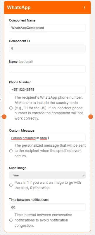 The WhatsApp component on AIOS