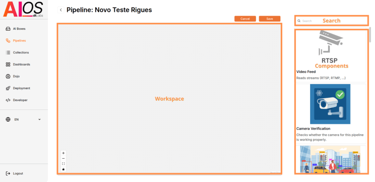 The AIOS Pipeline Editor